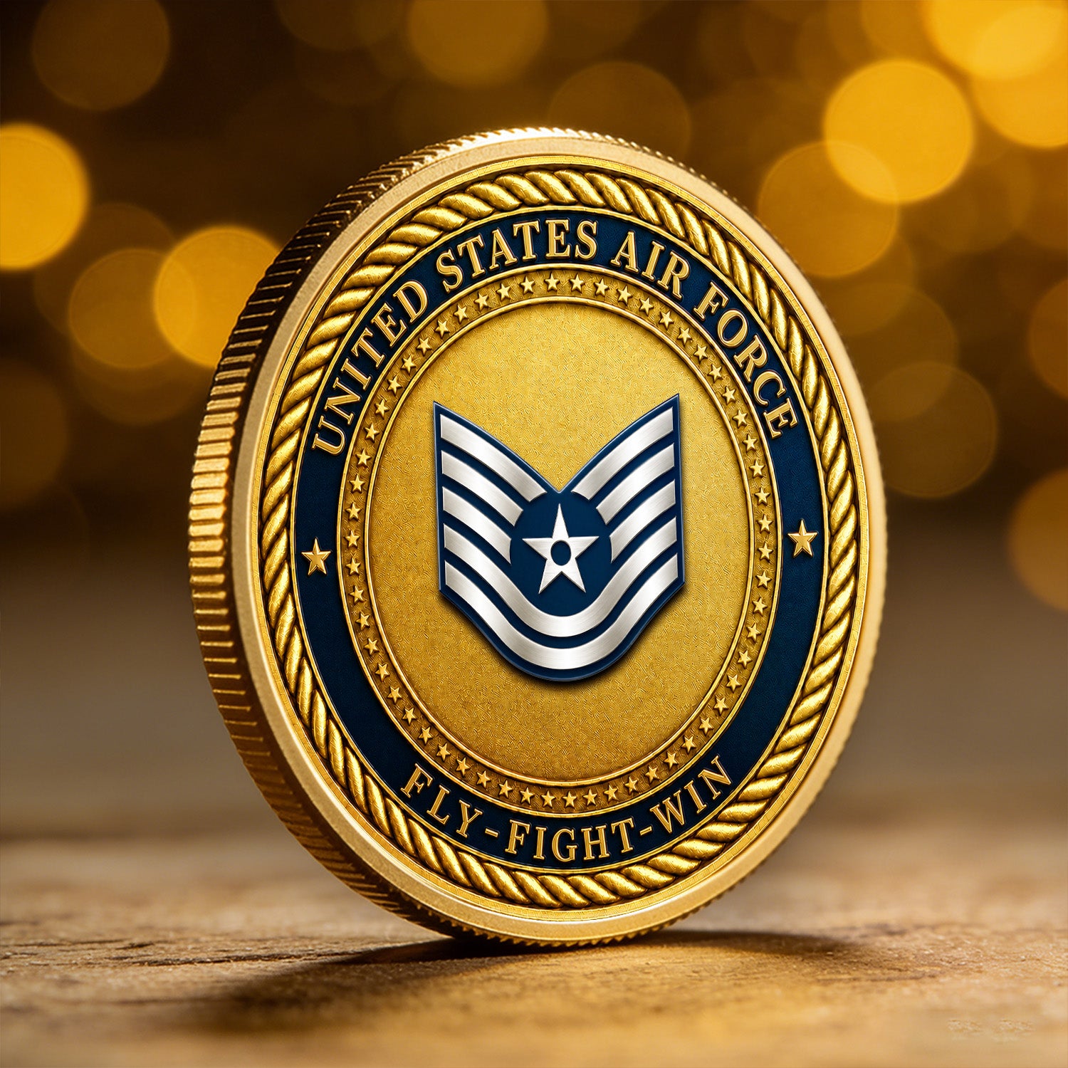 US Air Force Retirement Rank Name 3D Challenge Coin Gift