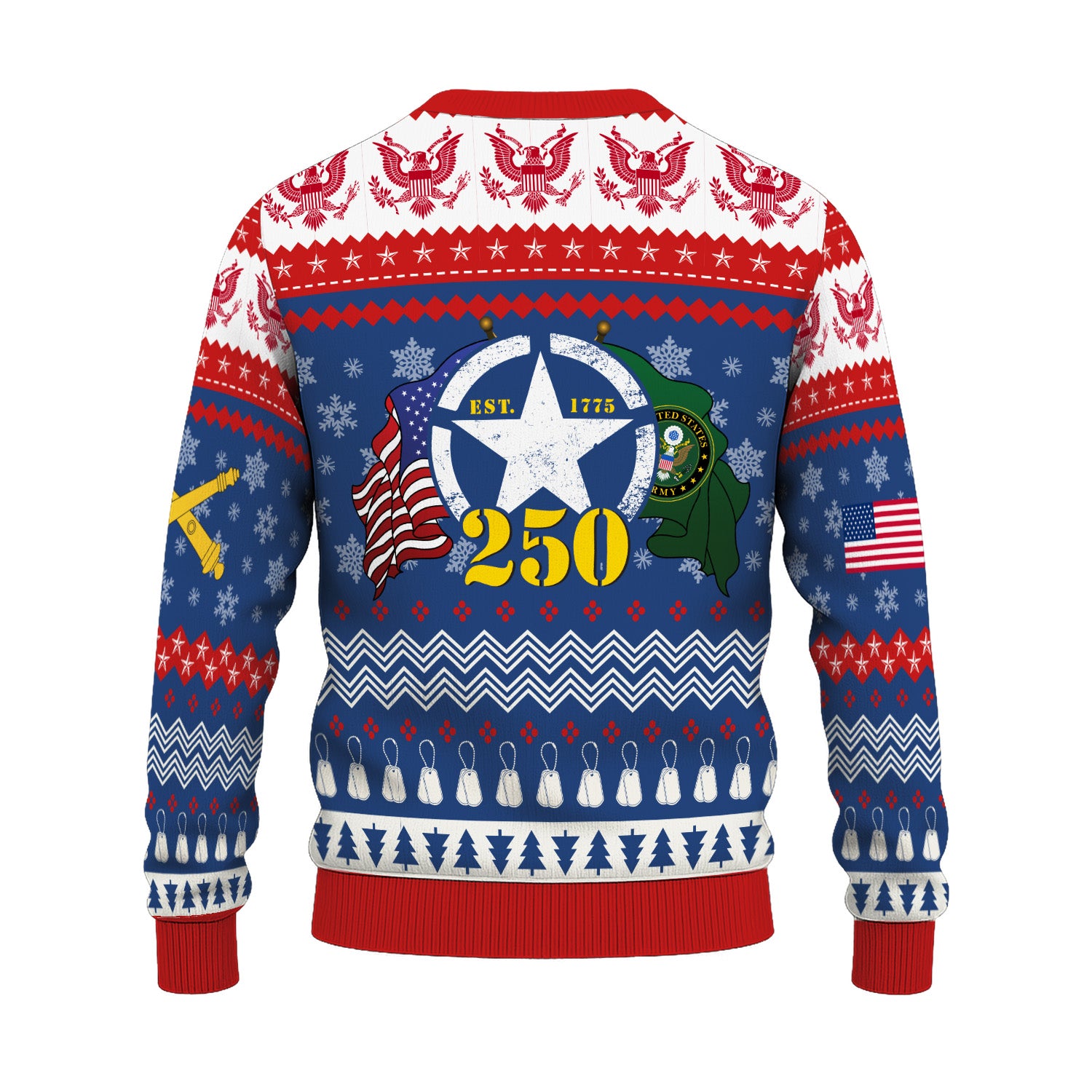 Custom Ranks US Army Ugly Christmas Sweater for Women Men KRUST04