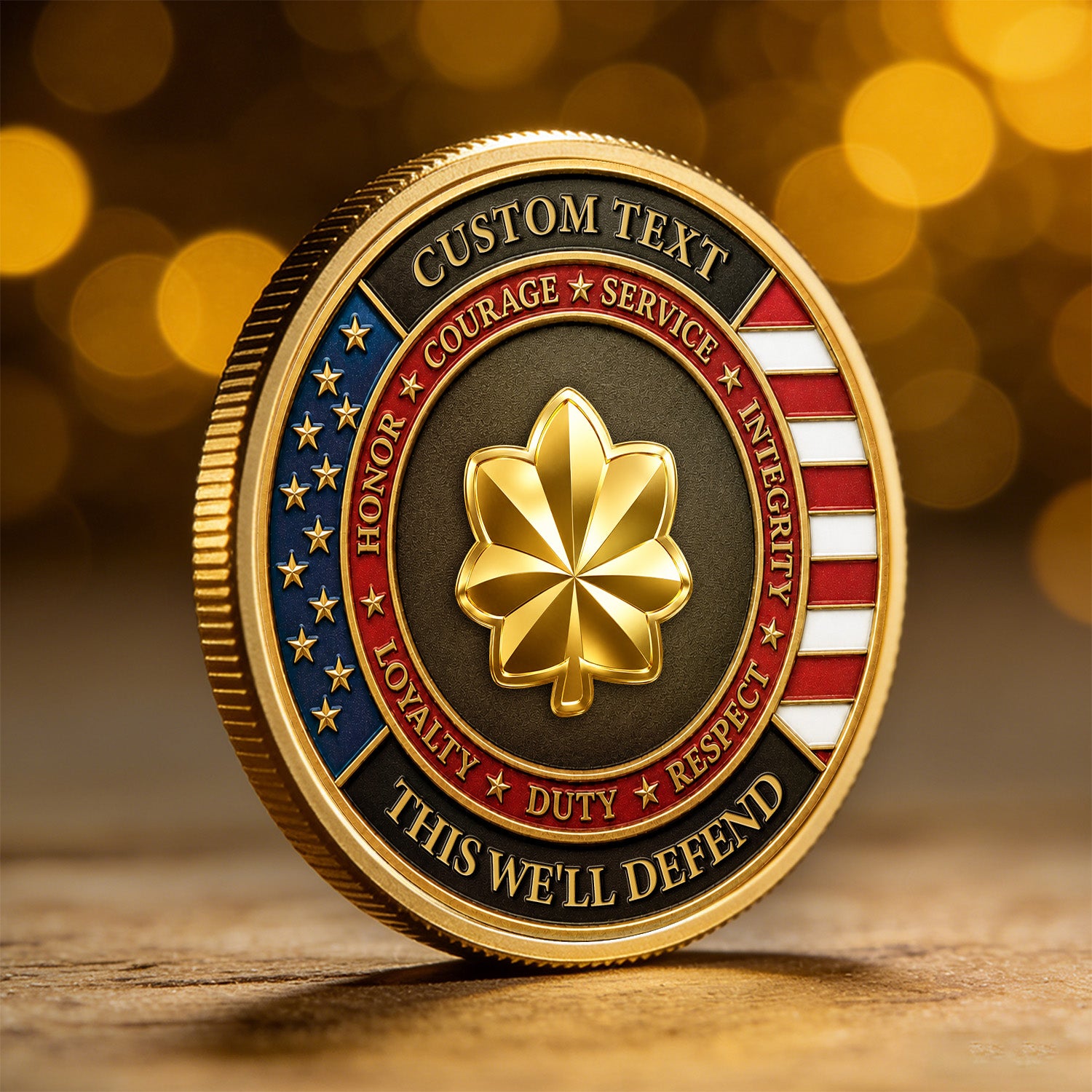 Personalized Army Recognition 3D Challenge Coin With Rank