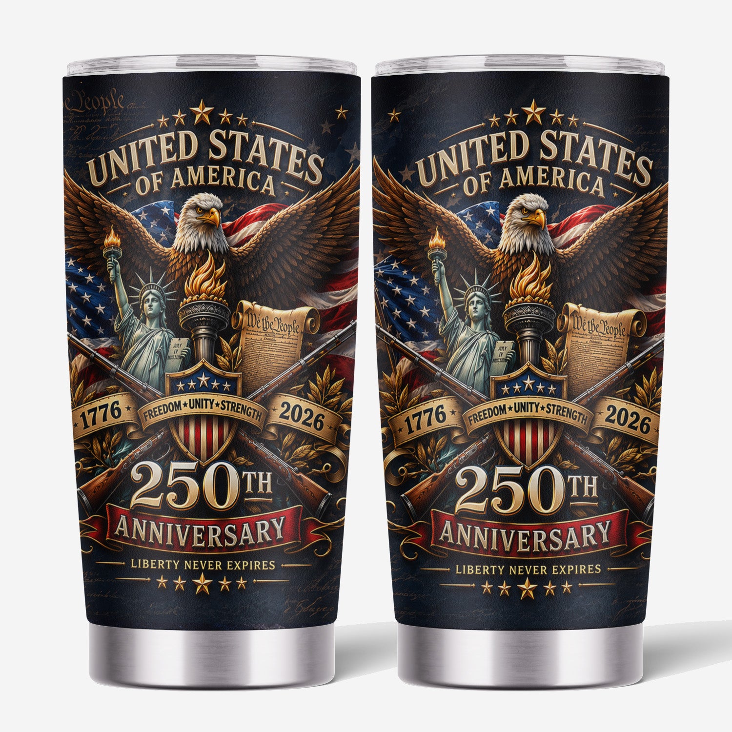 America 250 Celebration Tumbler 20oz Freedom Keepsake