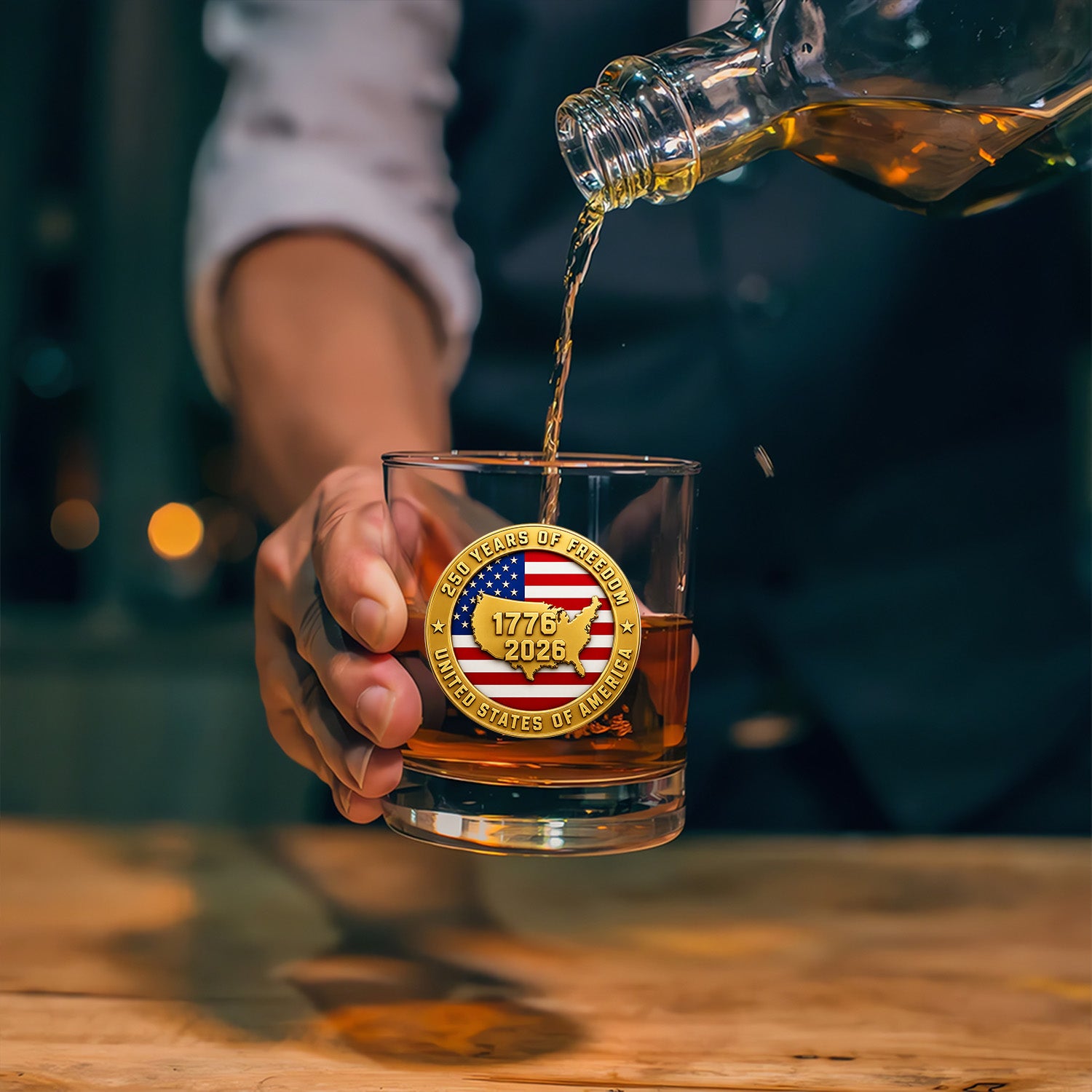 USA 250 Years Commemorative Bourbon Glass Gift