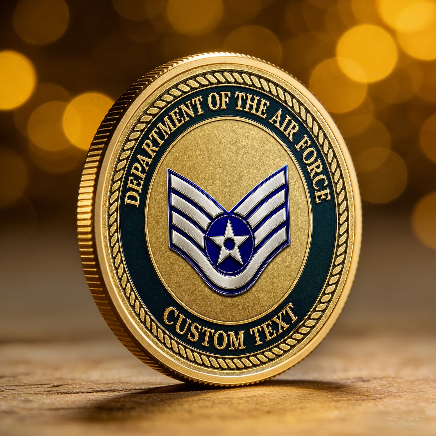 USAF Personalized Promotion Rank 3D Challenge Coin Gift
