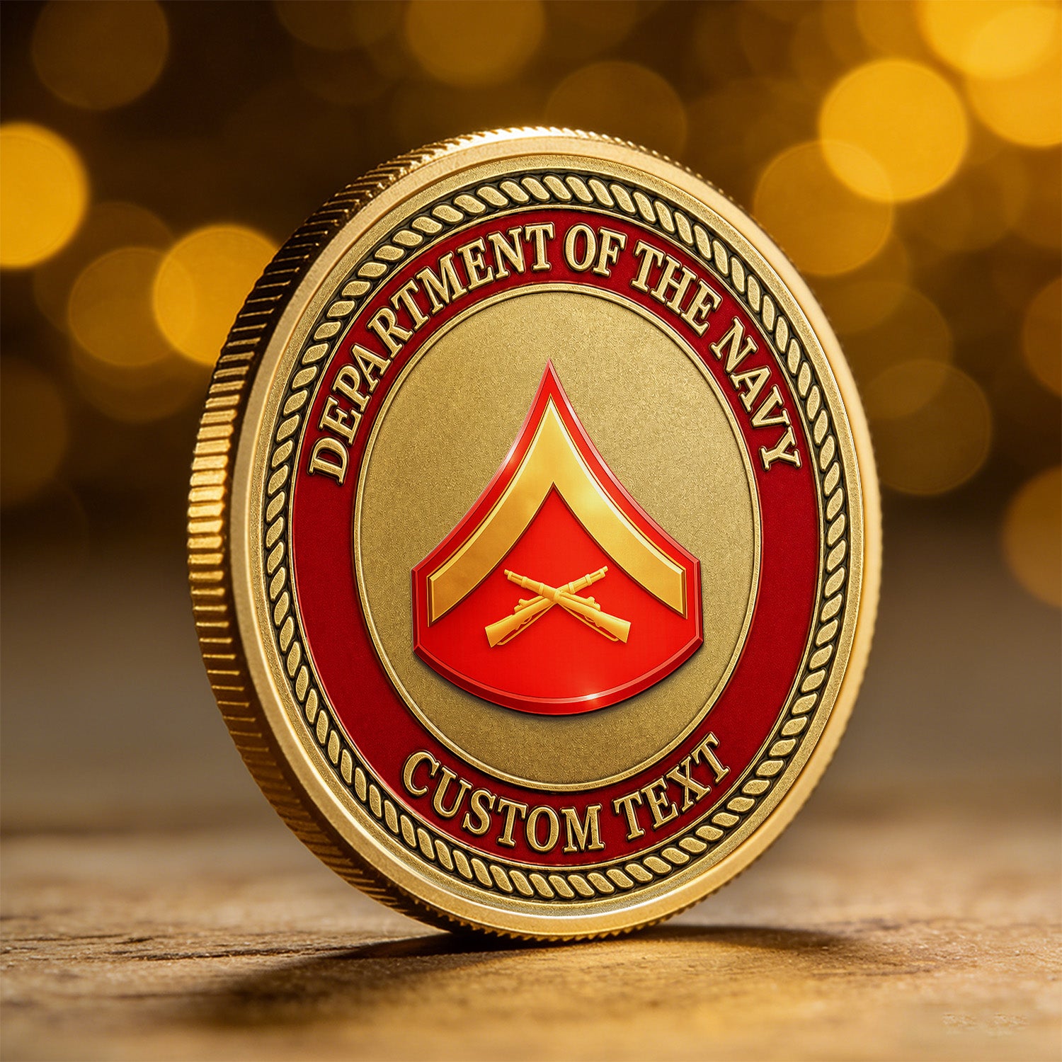 Personalized Marine Corps Insignia Rank 3D Challenge Coin