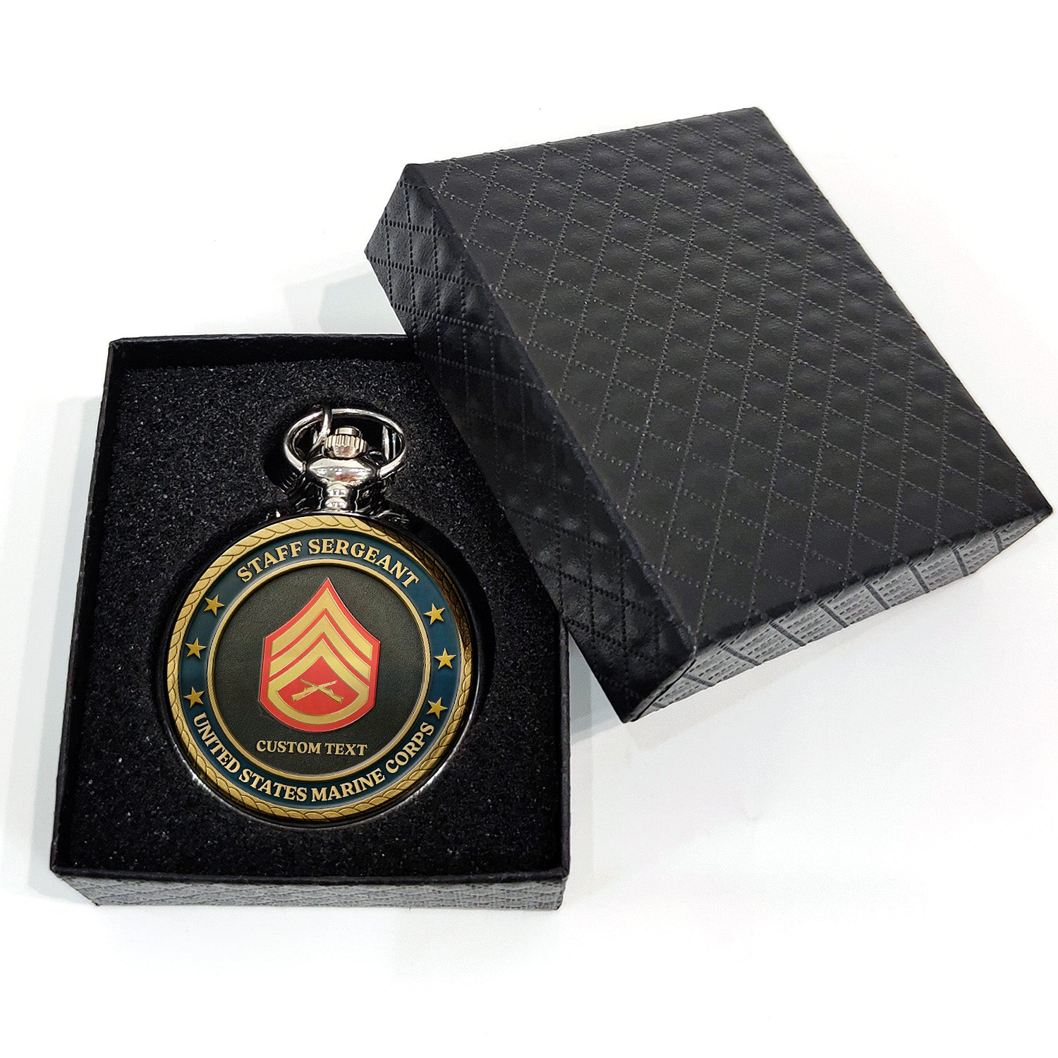 Personalized USMC Pocket Watch Military Keepsake Gift