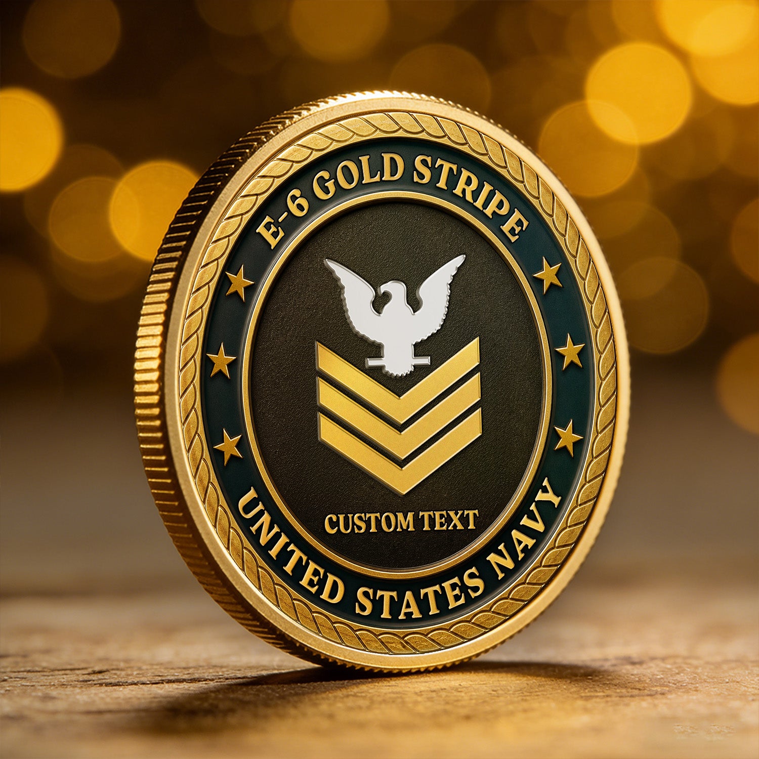 Personalized U.S. Navy Rank Challenge Coin – Custom Veteran Tribute
