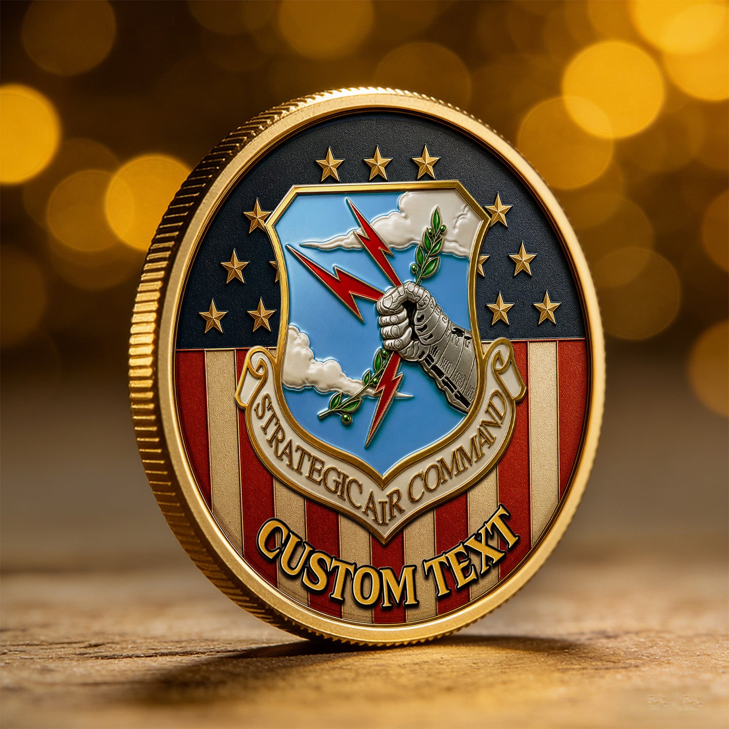 Personalized USAF Enlisted Rank 3D Challenge Coin Gift