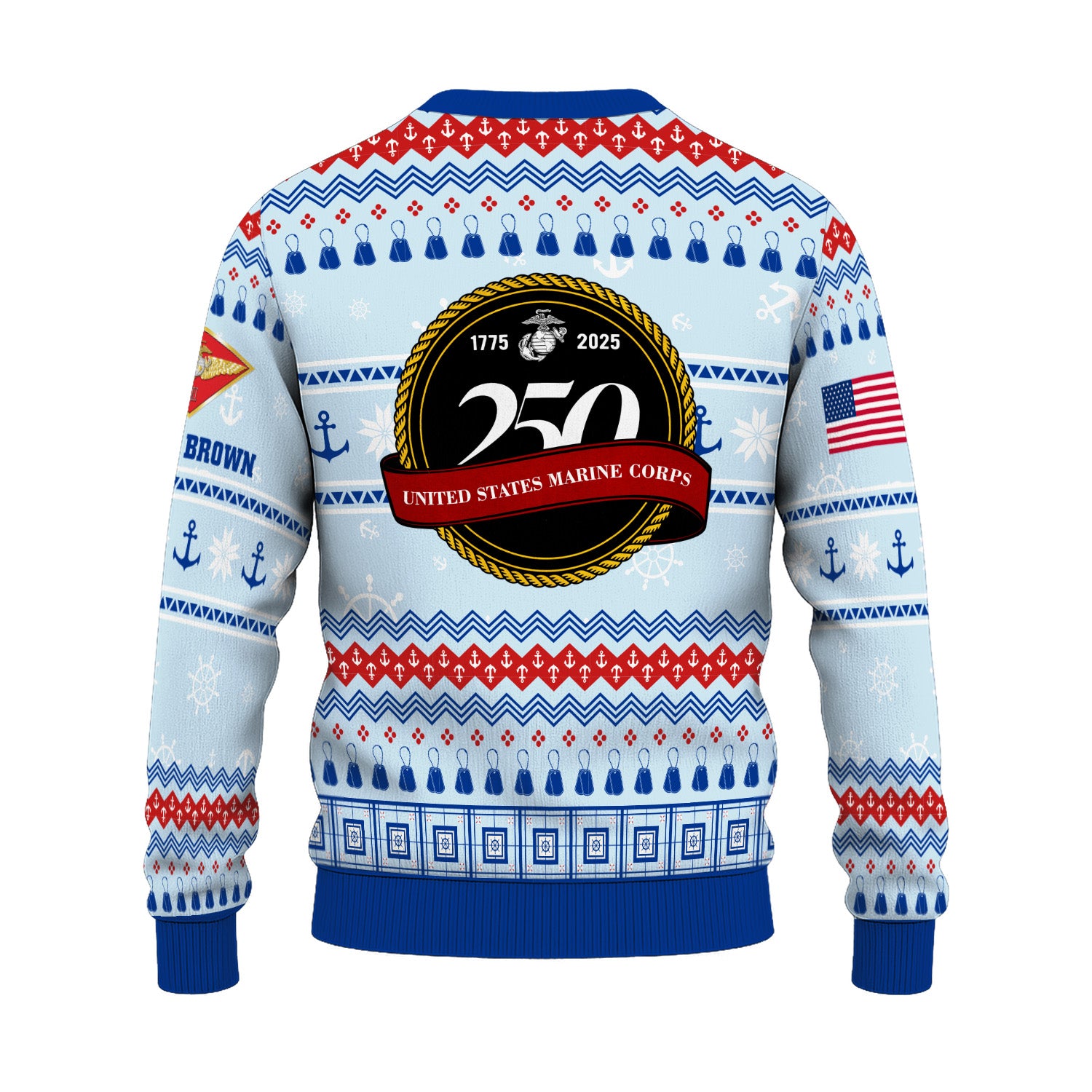 Custom Ranks And Text USMC Ugly Christmas Sweater for Women Men KRUST02