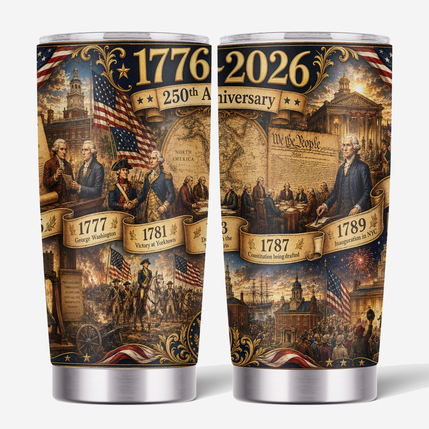 America 250 Eagle Flag Tumbler 20oz Patriotic Gift