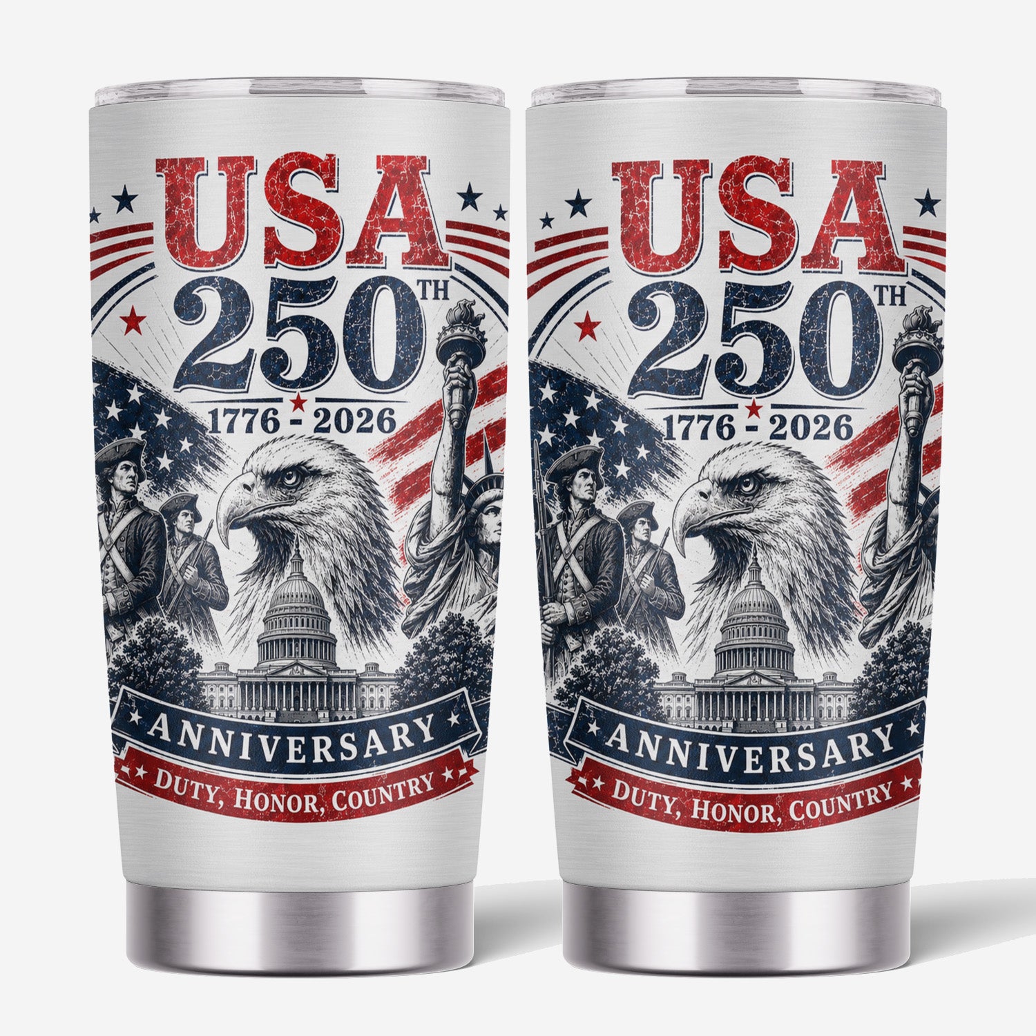 USA Freedom 250 Years Tumbler 20oz American Heritage