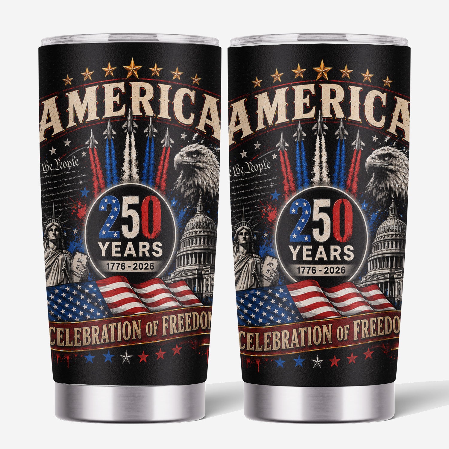USA 250 Years Liberty Tumbler 20oz Patriotic Keepsake