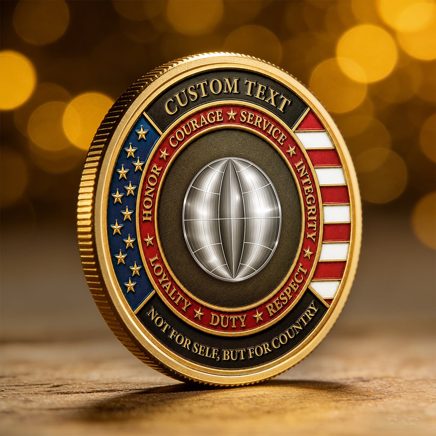 Personalized US Navy Duty Rank 3D Challenge Coin Tribute