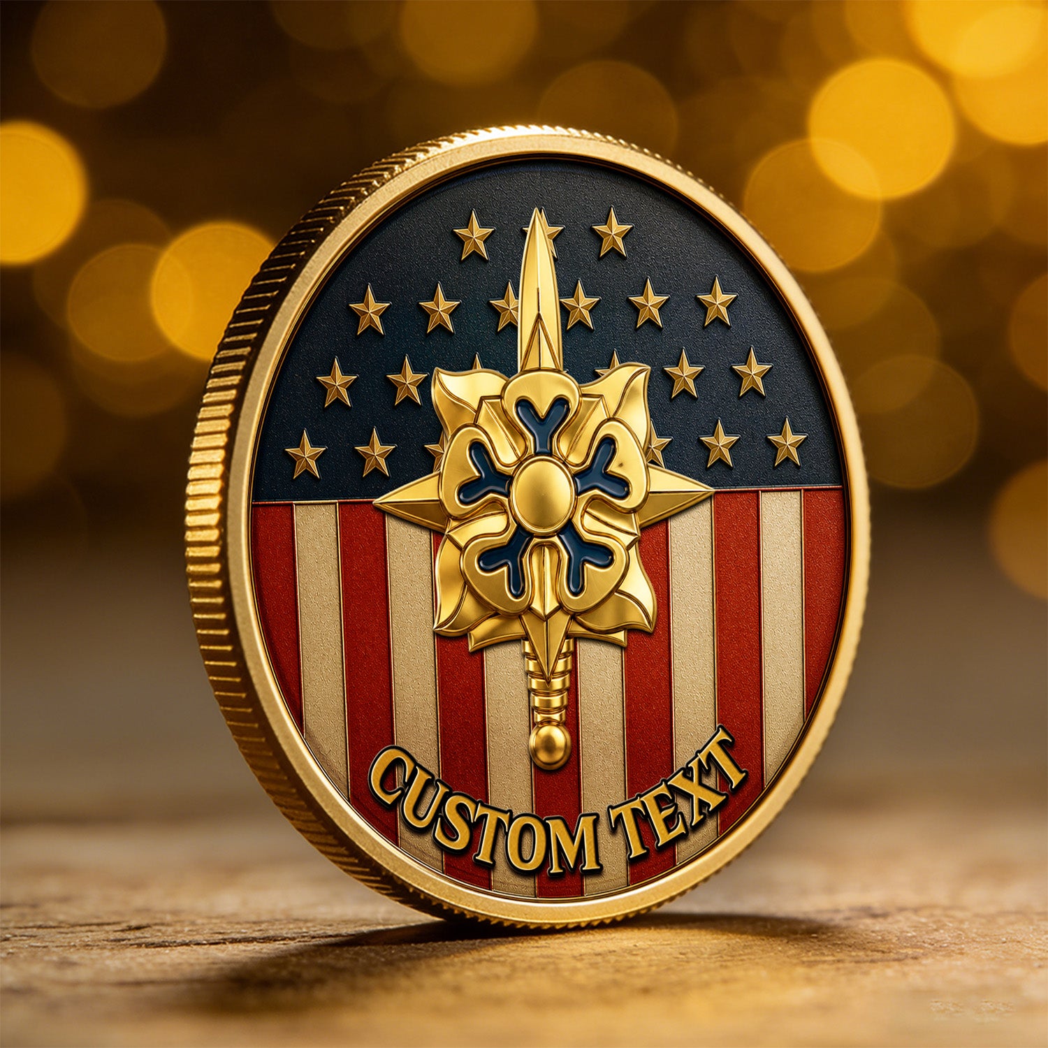US Army Officer Rank Personalized 3D Challenge Coin