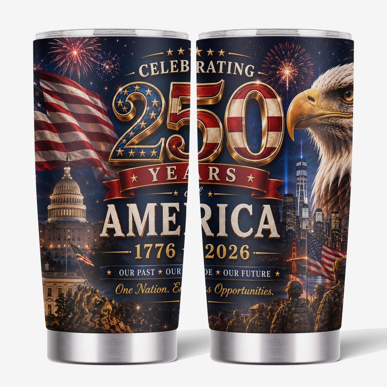 America 1776-2026 Tumbler 20oz Freedom Celebration
