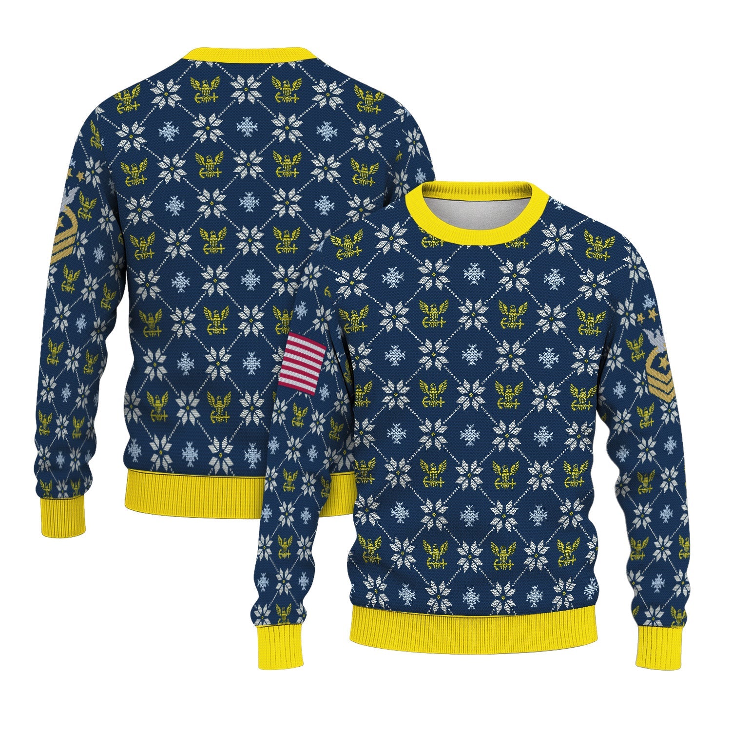 Personalized US Navy Christmas Ugly Sweater KRUST10