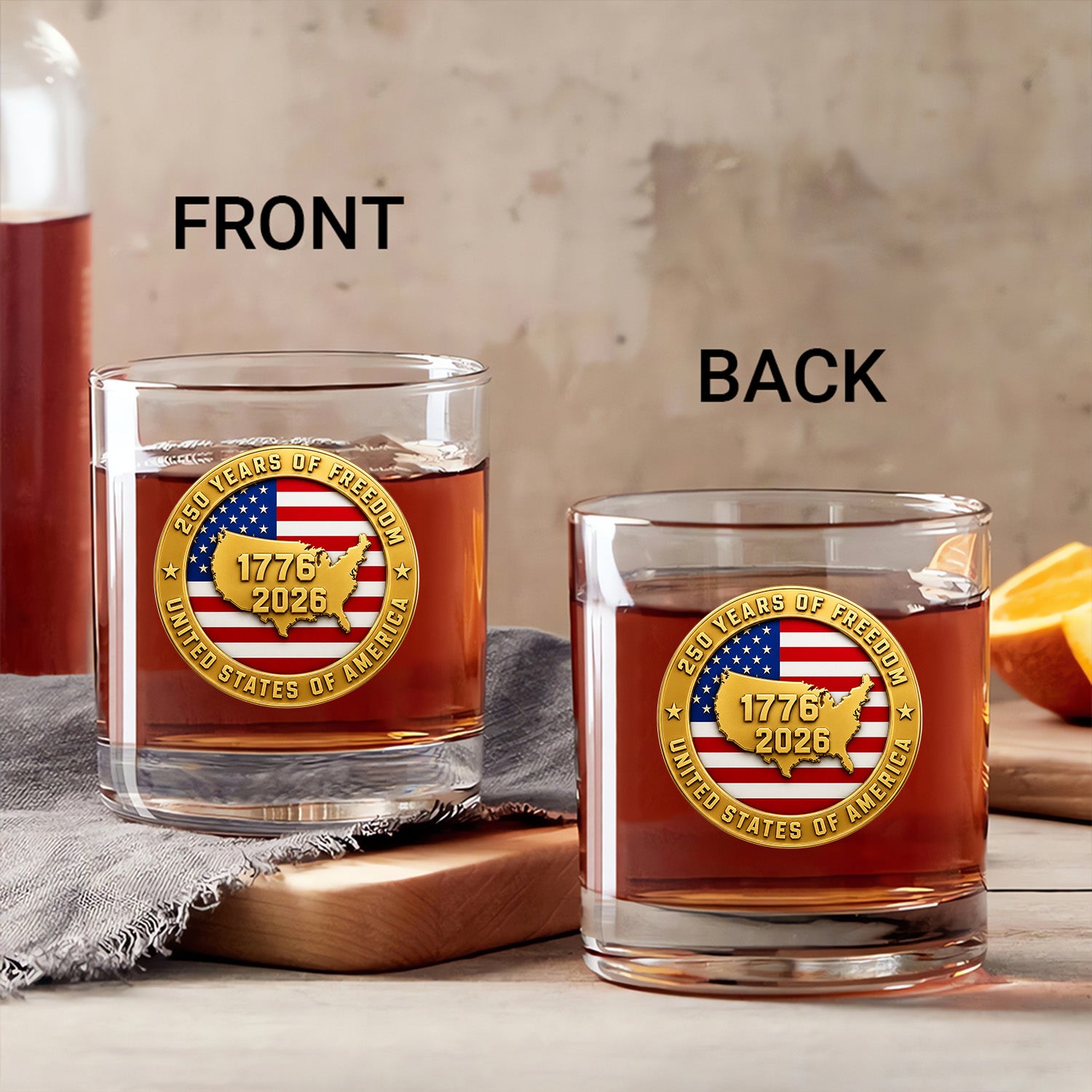 USA 250 Years Commemorative Bourbon Glass Gift