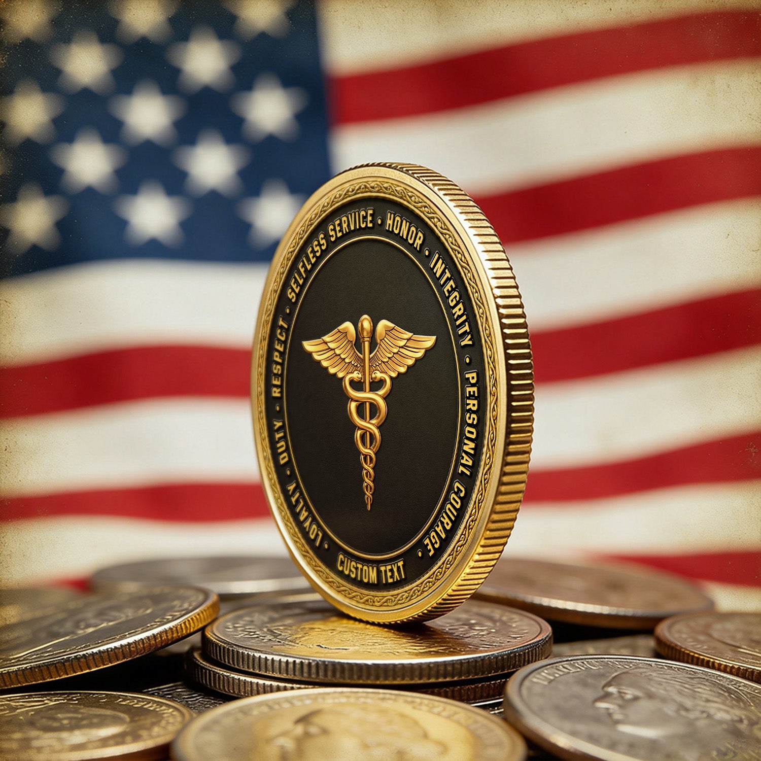 Personalized Army Promotion 3D Challenge Coin With Custom Text