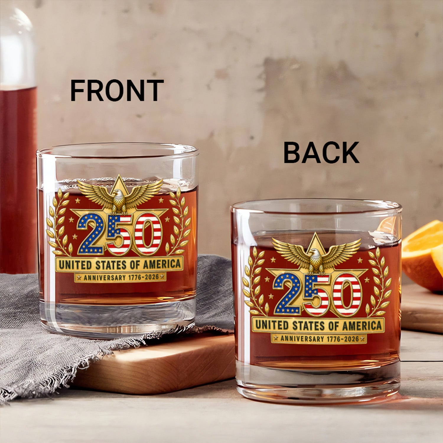 American Pride Whiskey Glass USA 250 Celebration