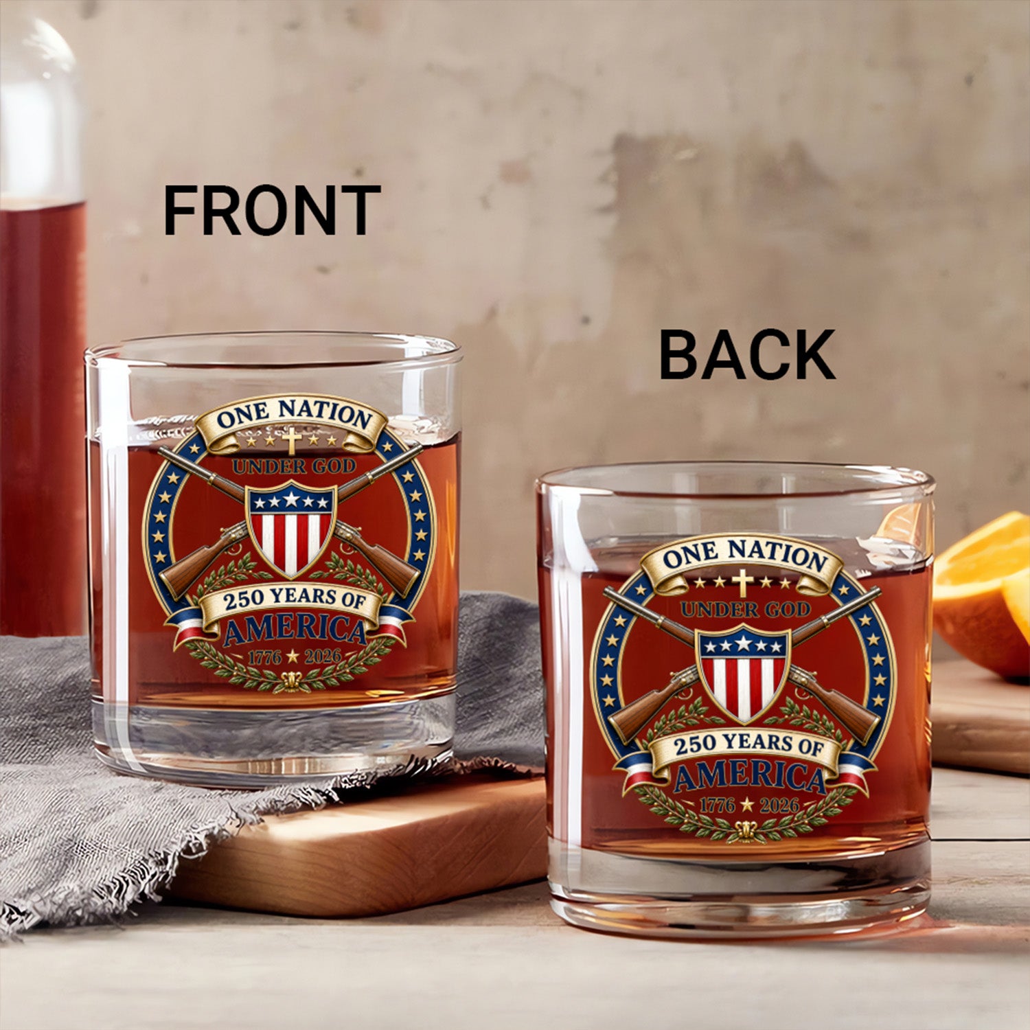 America 250 Heritage Bourbon Glass Independence Celebration