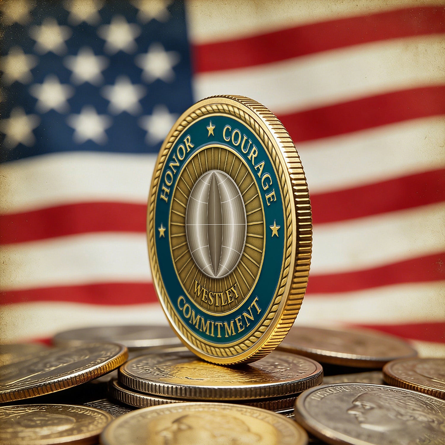 Personalized Challenge Coin US Navy Rank Name Gift