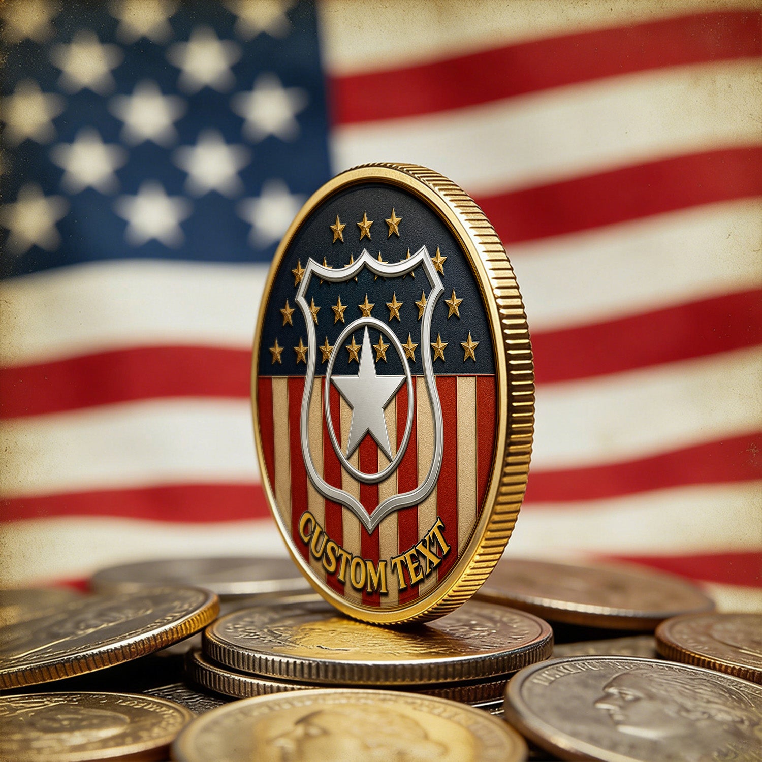 Custom Navy Enlisted Rank Name 3D Challenge Coin Gift
