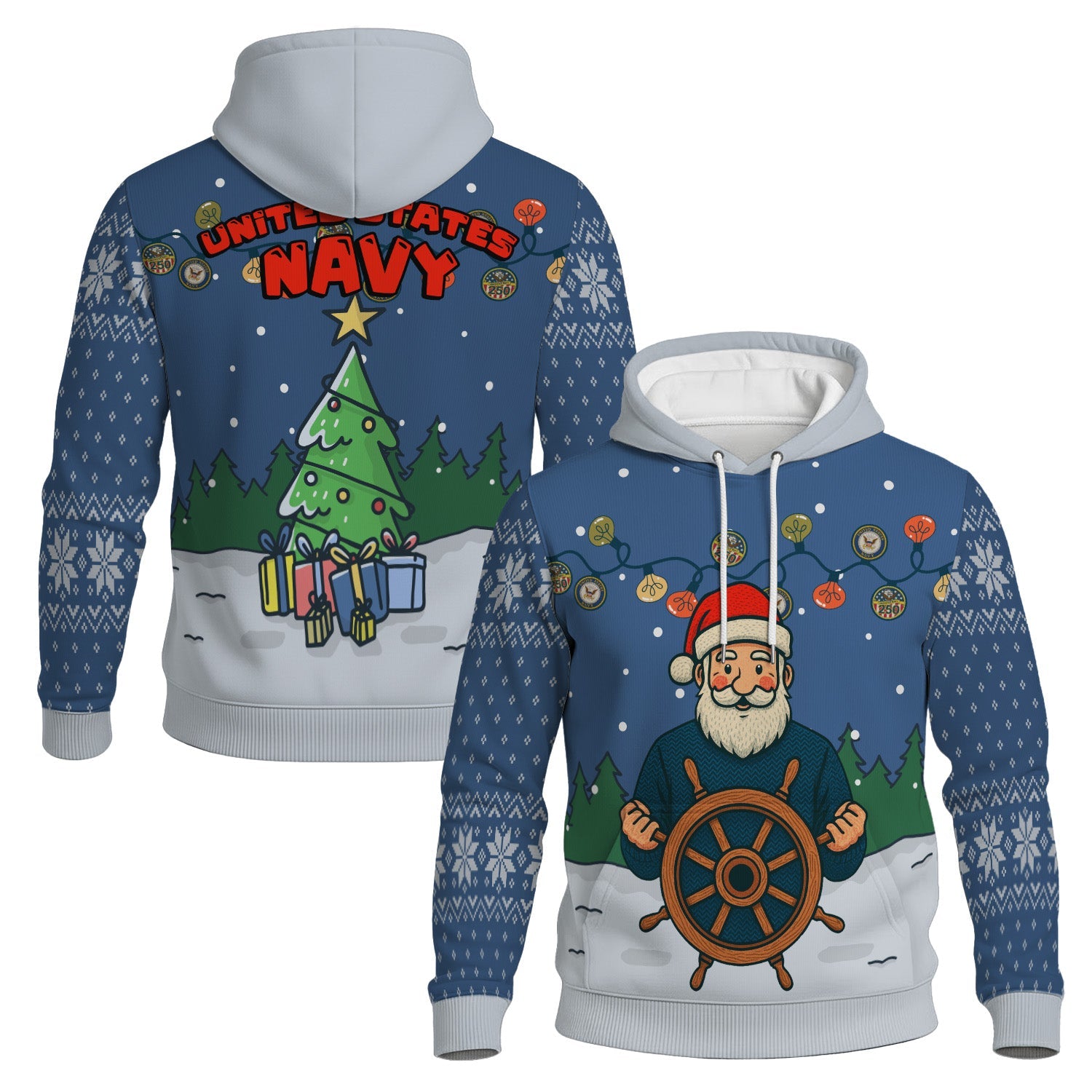 US Navy Xmas 3D All Over Print Hoodie