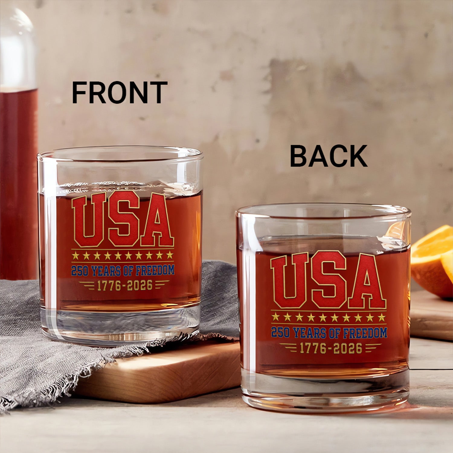 America 250 Years of Freedom Whiskey Glass Gift