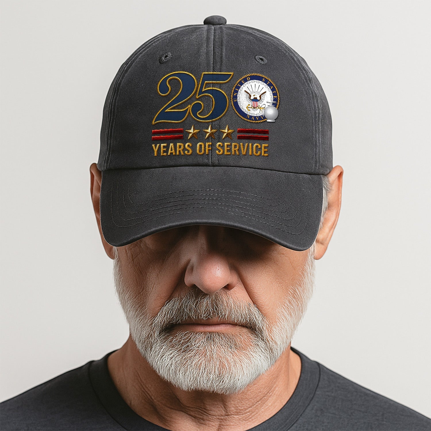 Custom Ranks US Navy Premium Washed Denim Cap DC022