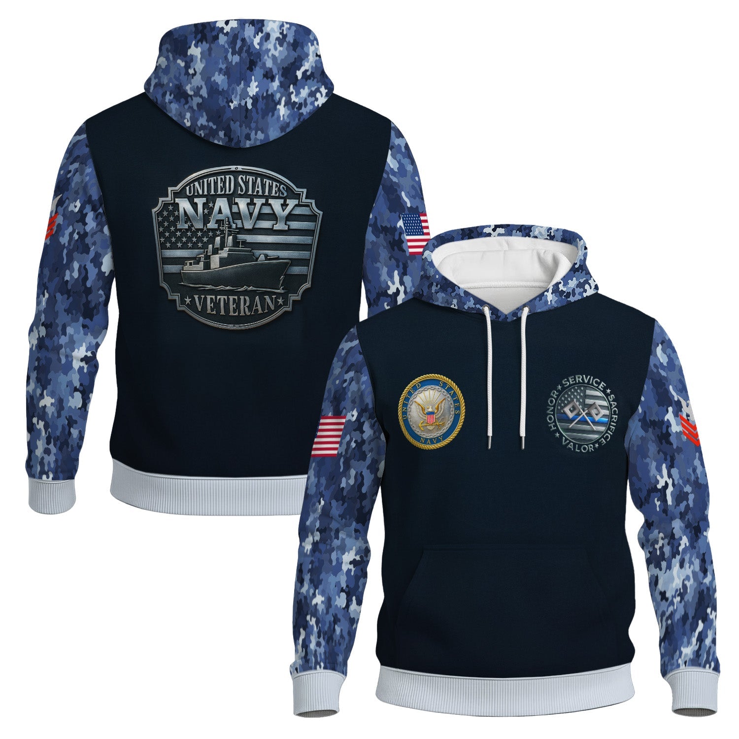 Personalized US Navy 3D All Over Print Hoodie KRH3D01