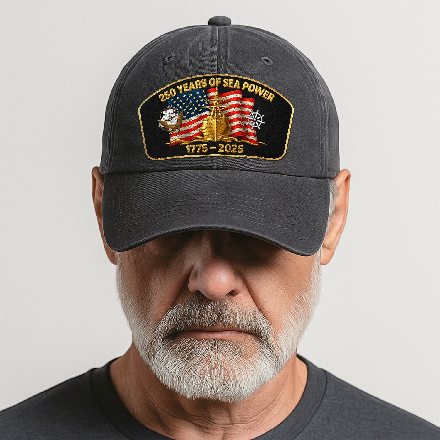 Custom Ranks US Navy Premium Washed Denim Cap DC023