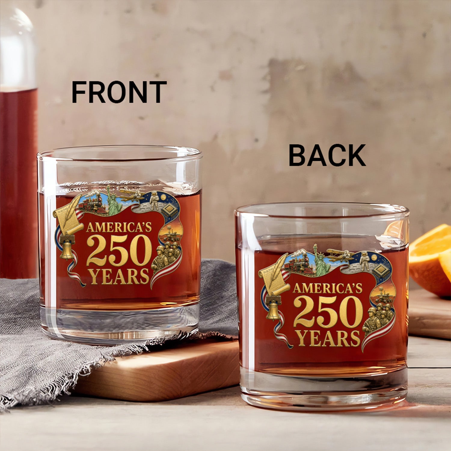 Patriotic Whiskey Glass USA Semiquincentennial Edition