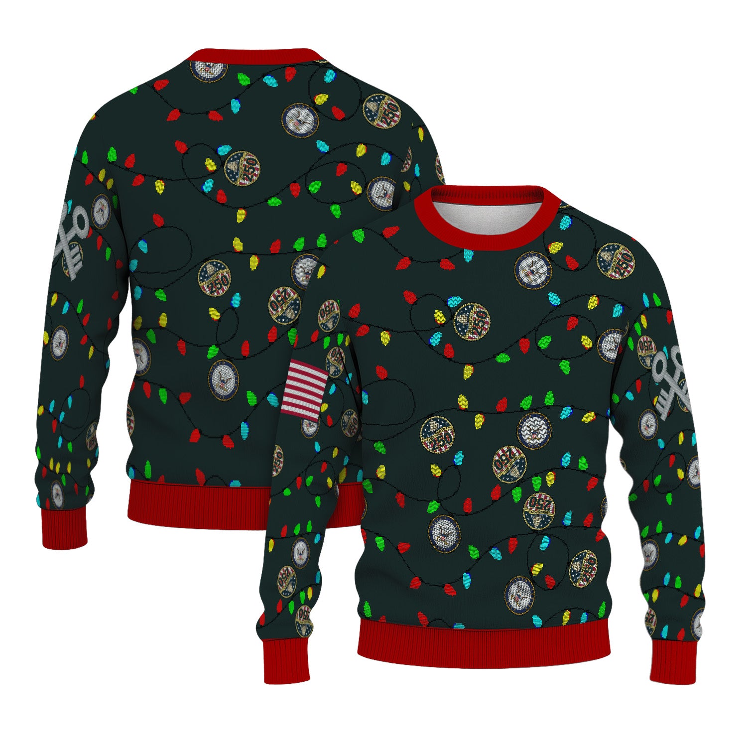 Custom Ranks US Navy Ugly Christmas Sweater for Women Men KRUST07