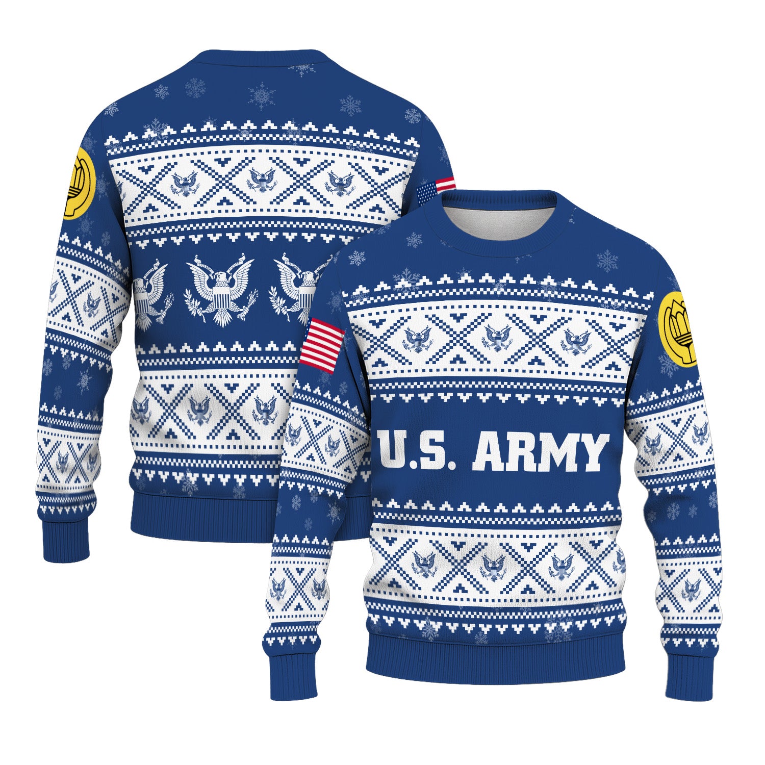Custom Ranks US Army Ugly Christmas Sweater for Women Men KRUST05