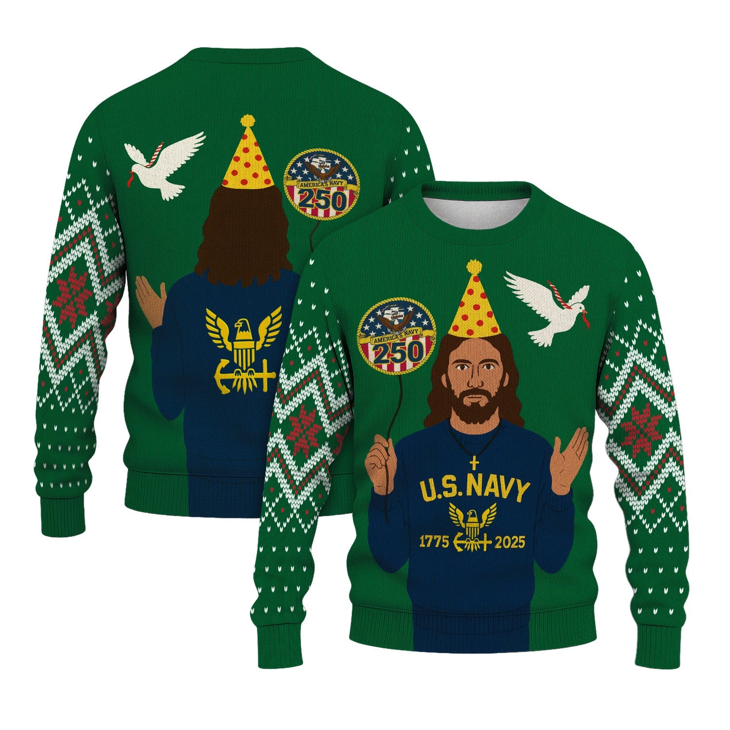 US Navy 1775 - 2025 Christmas Ugly Sweater