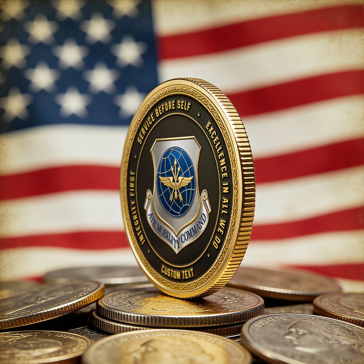 Air Force Airman Custom Rank Name 3D Challenge Coin