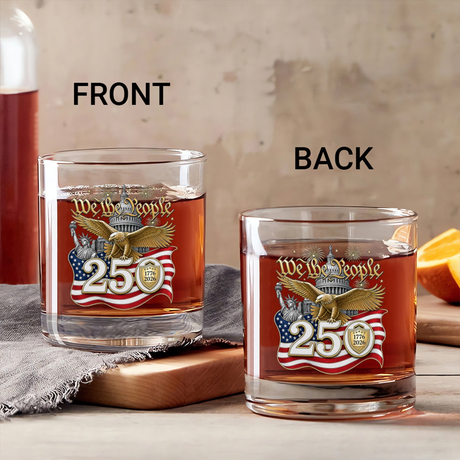 American Heritage Bourbon Glass USA 250 Years