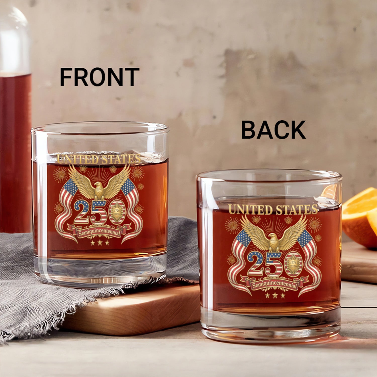 USA 250 Years Liberty Whiskey Glass Gift