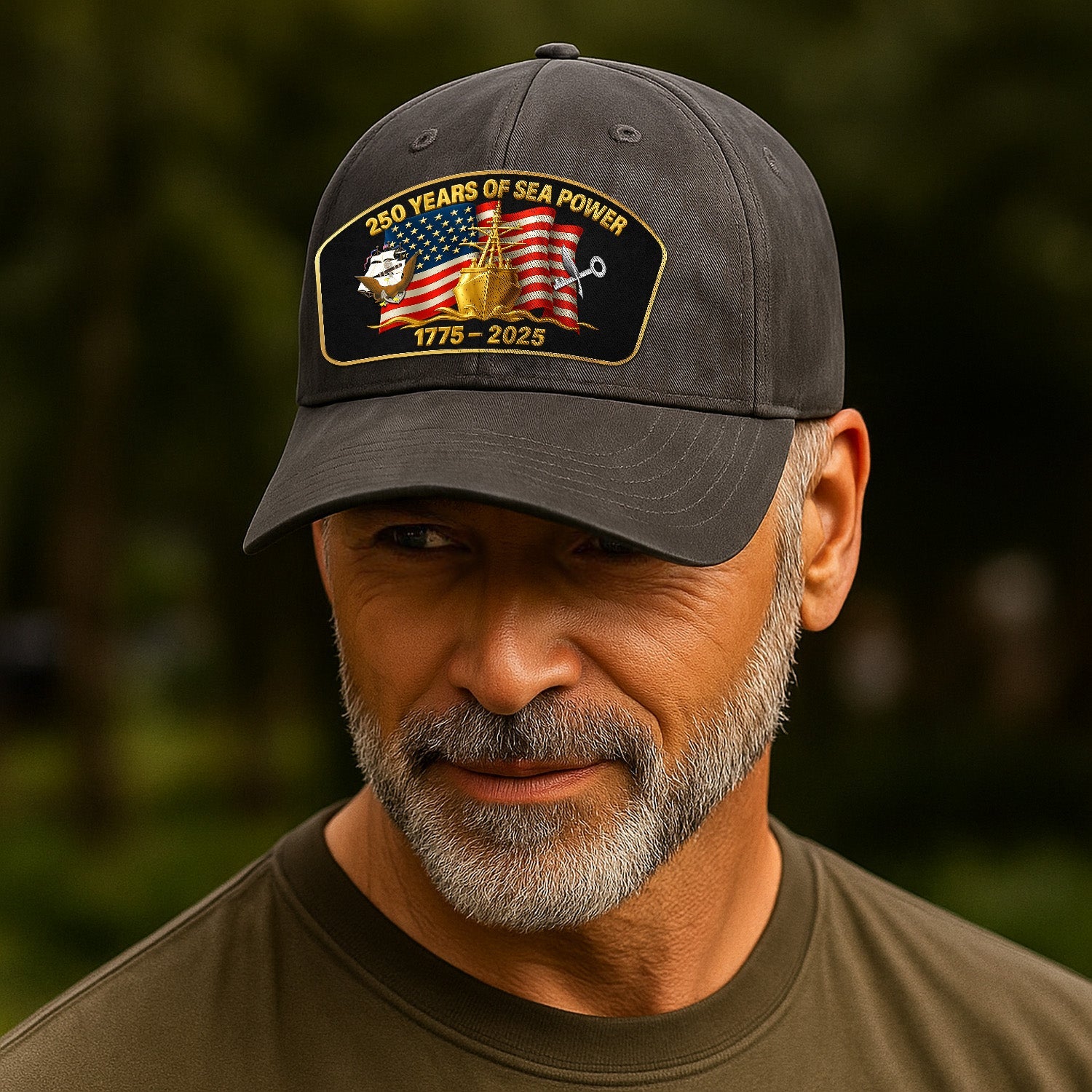 Custom Ranks US Navy Premium Washed Denim Cap DC023