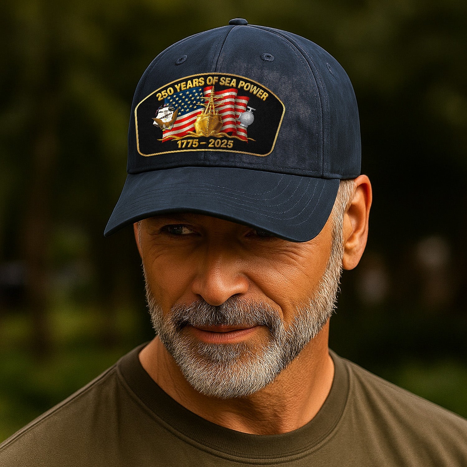 Custom Ranks US Navy Premium Washed Denim Cap DC023