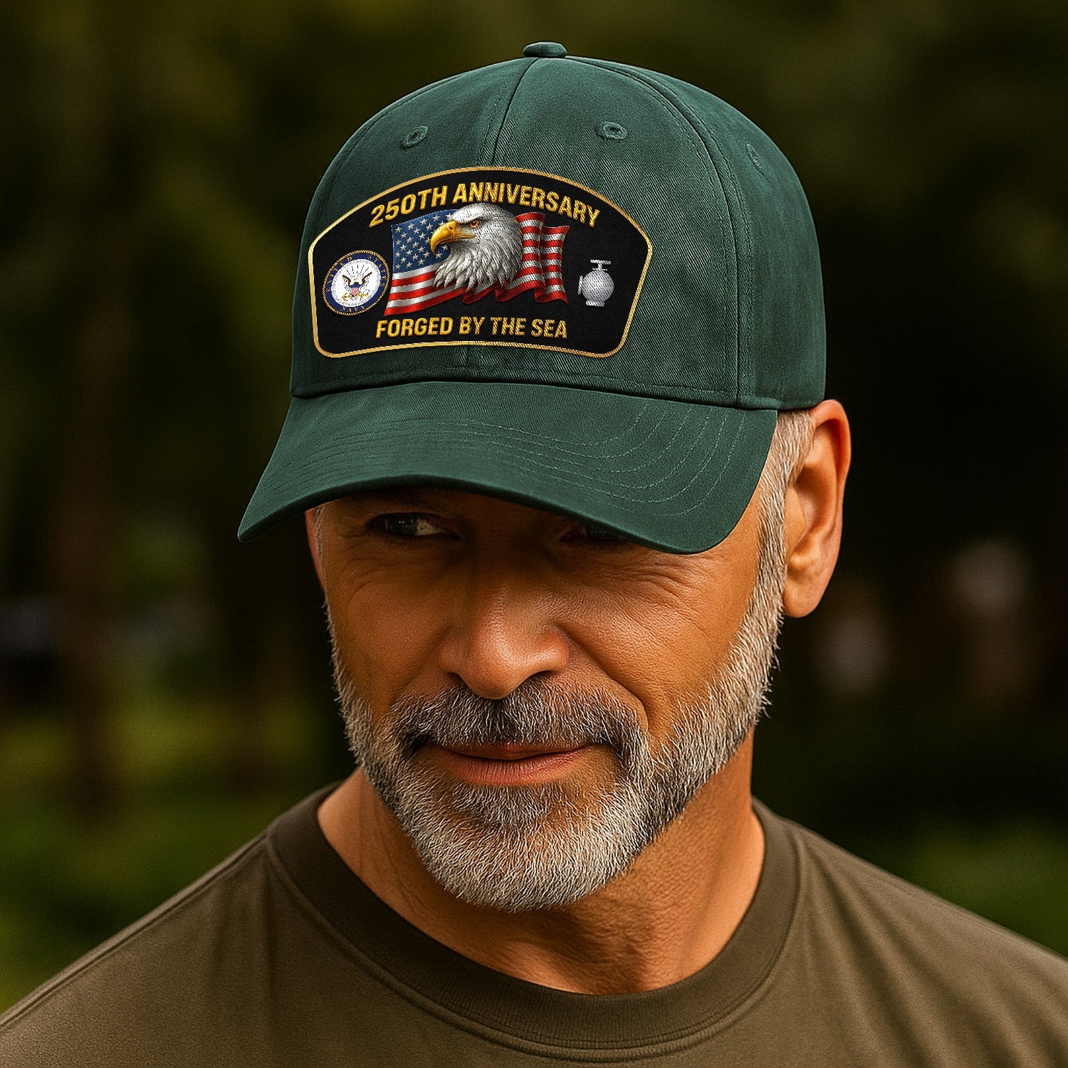 Custom Ranks US Navy Premium Washed Denim Cap DC021