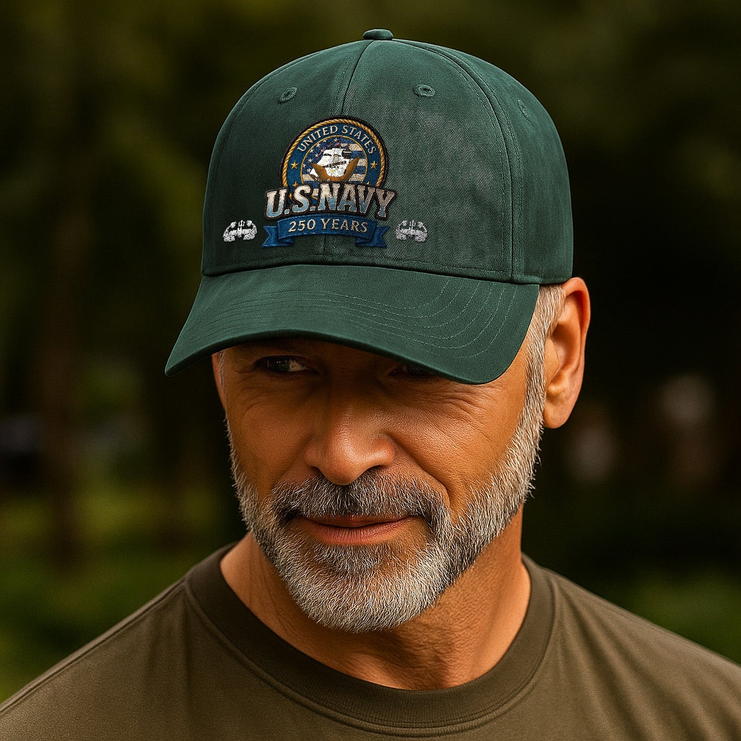 Custom Ranks US Navy Premium Washed Denim Cap DC020