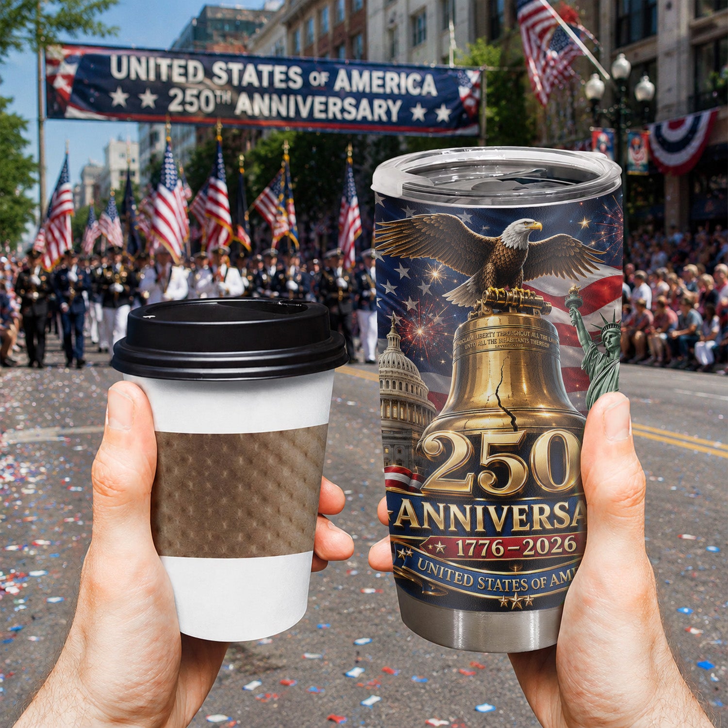 USA 250 Years of Liberty Tumbler 20oz Collector Gift
