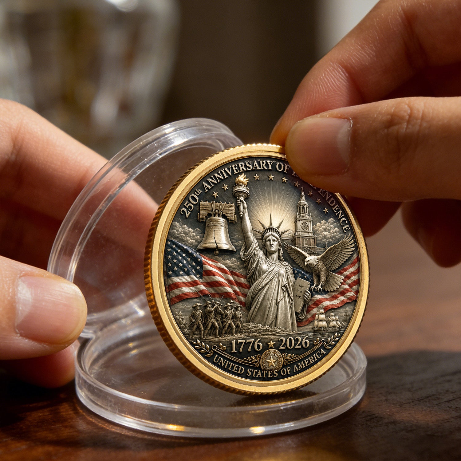 We The People Custom Rank Navy 3D Challenge Coin Gift