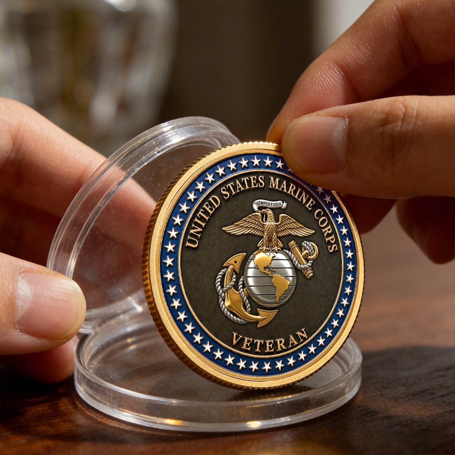 US Marine Corps Custom Rank Message 3D Challenge Coin Tribute