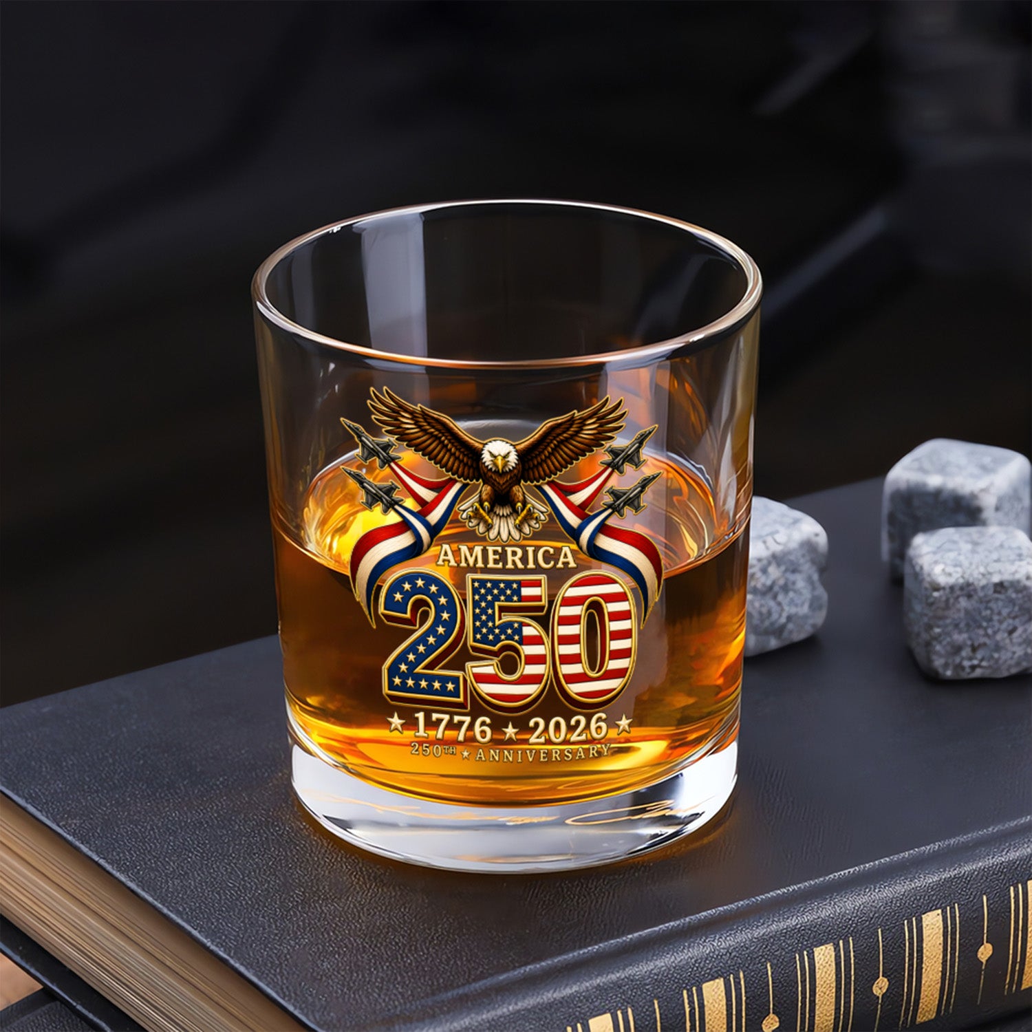Semiquincentennial Whiskey Glass USA 250 Celebration Gift