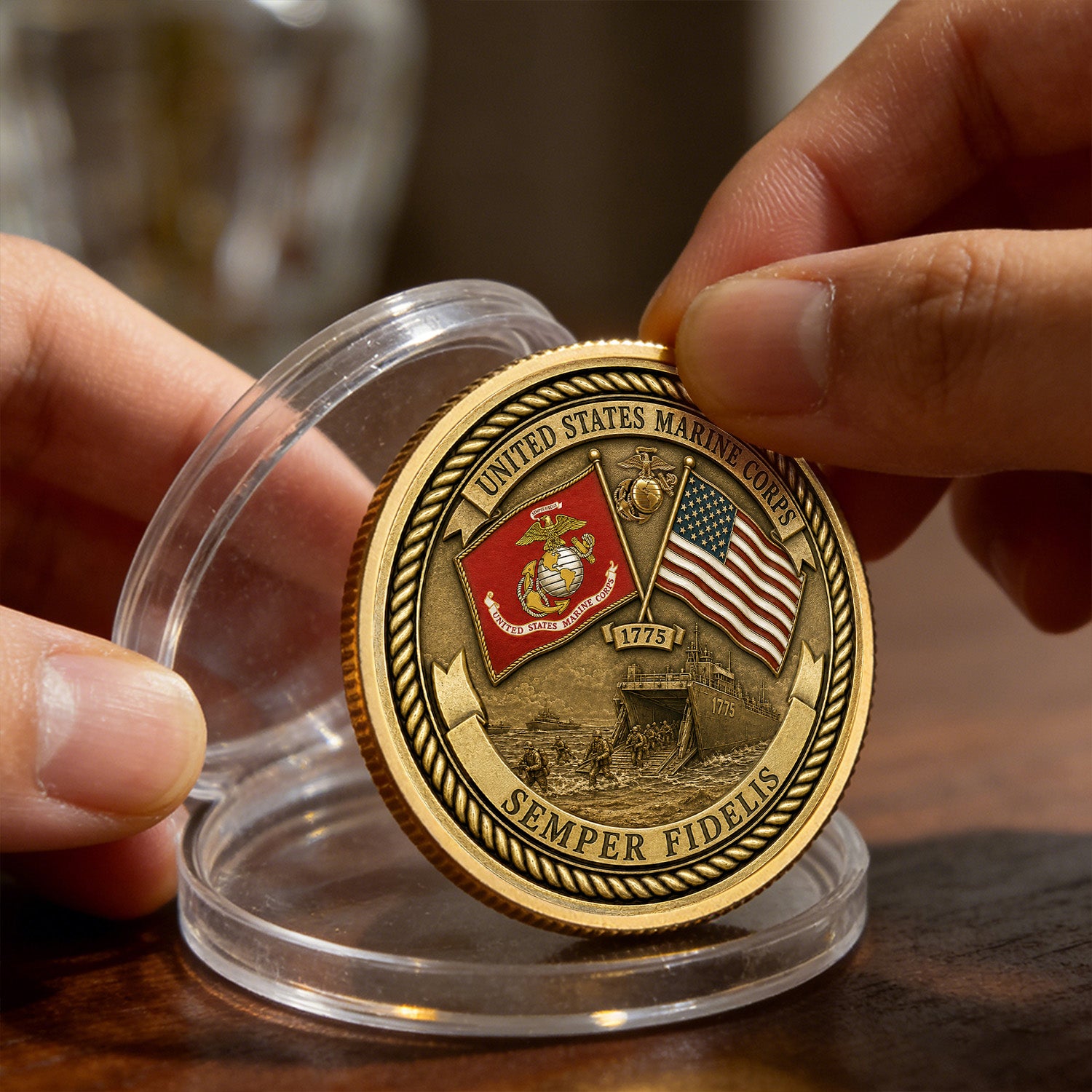 Personalized Marine Corps Insignia Rank 3D Challenge Coin