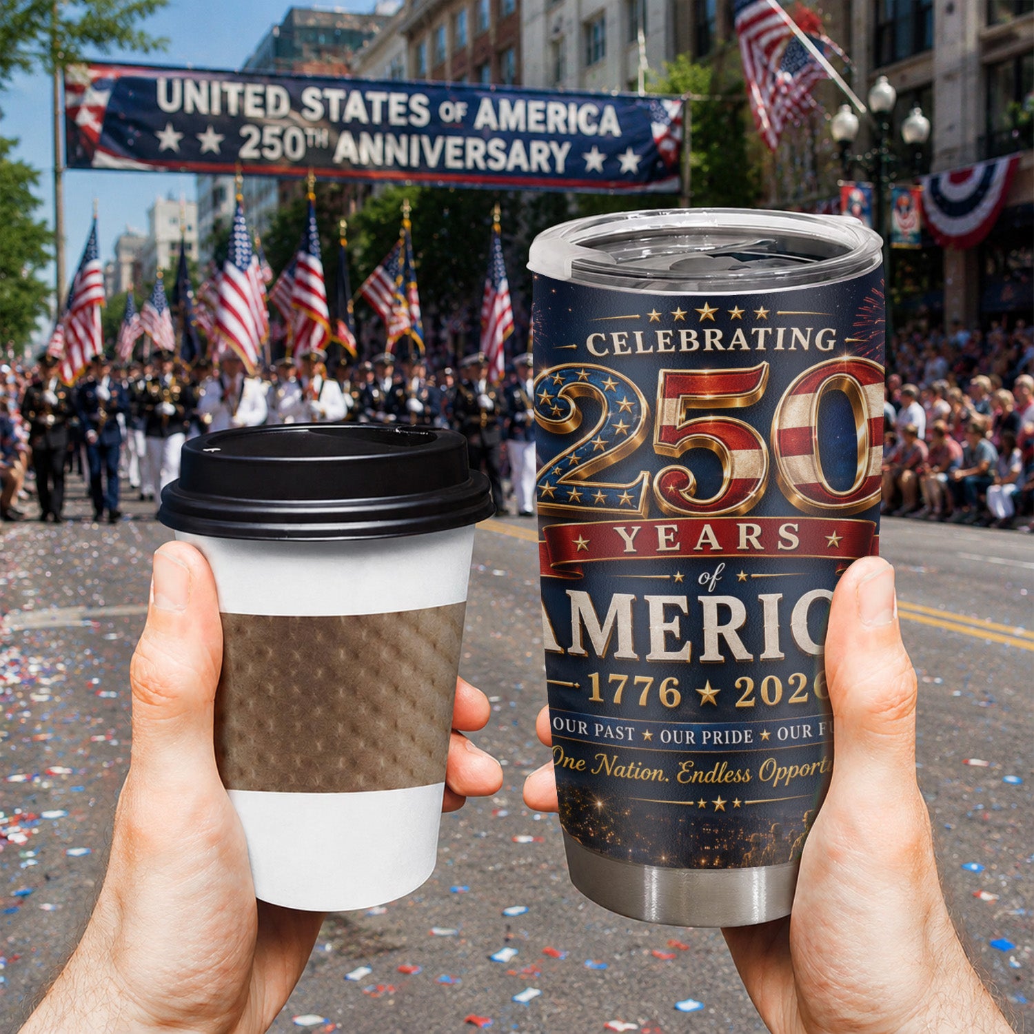 America 1776-2026 Tumbler 20oz Freedom Celebration
