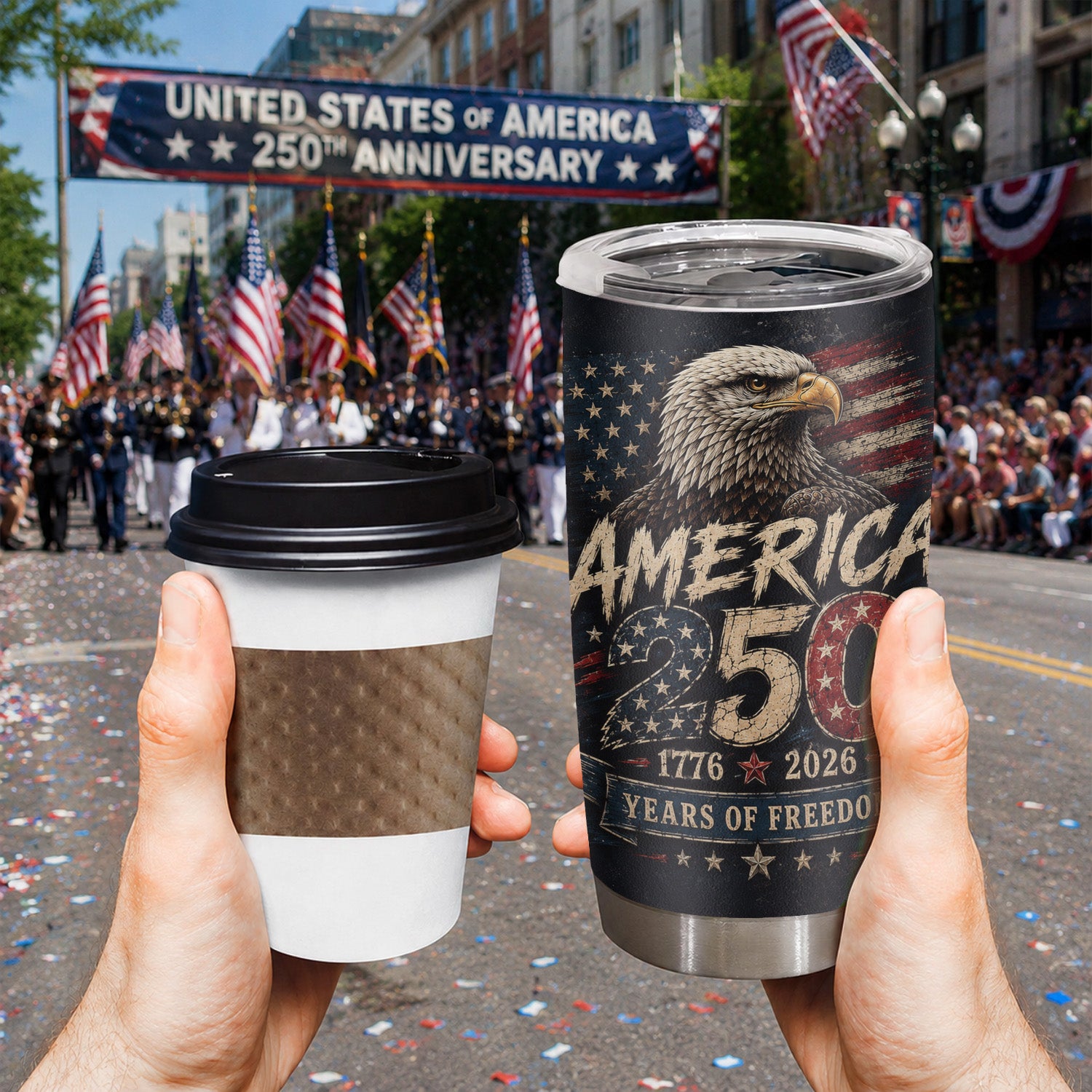 American Eagle USA 250 Tumbler 20oz Anniversary Gift