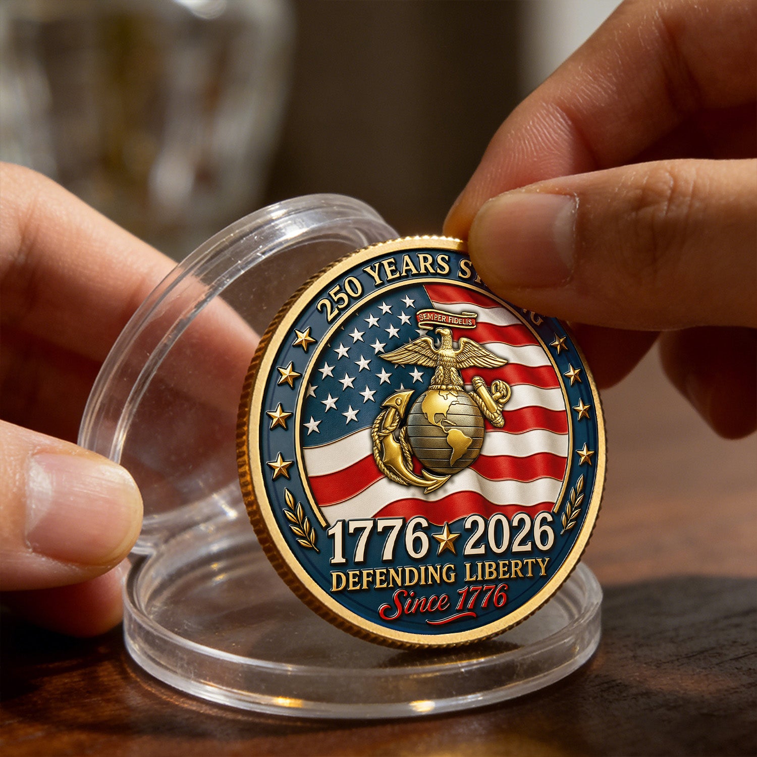 Custom U.S. MARlNES Veteran Coin with Photo – Personalized Military Keepsake