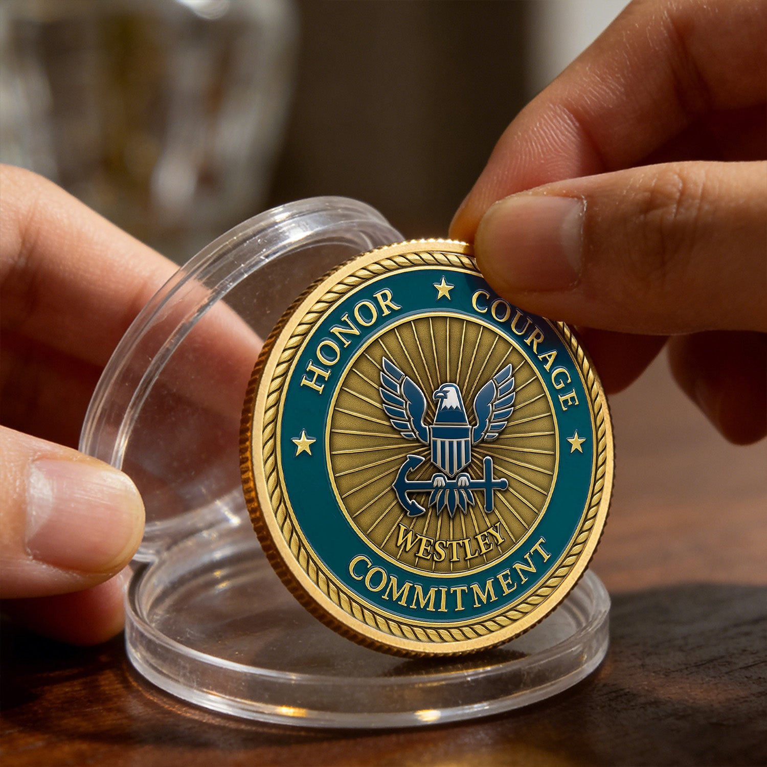 Personalized Challenge Coin US Navy Rank Name Gift