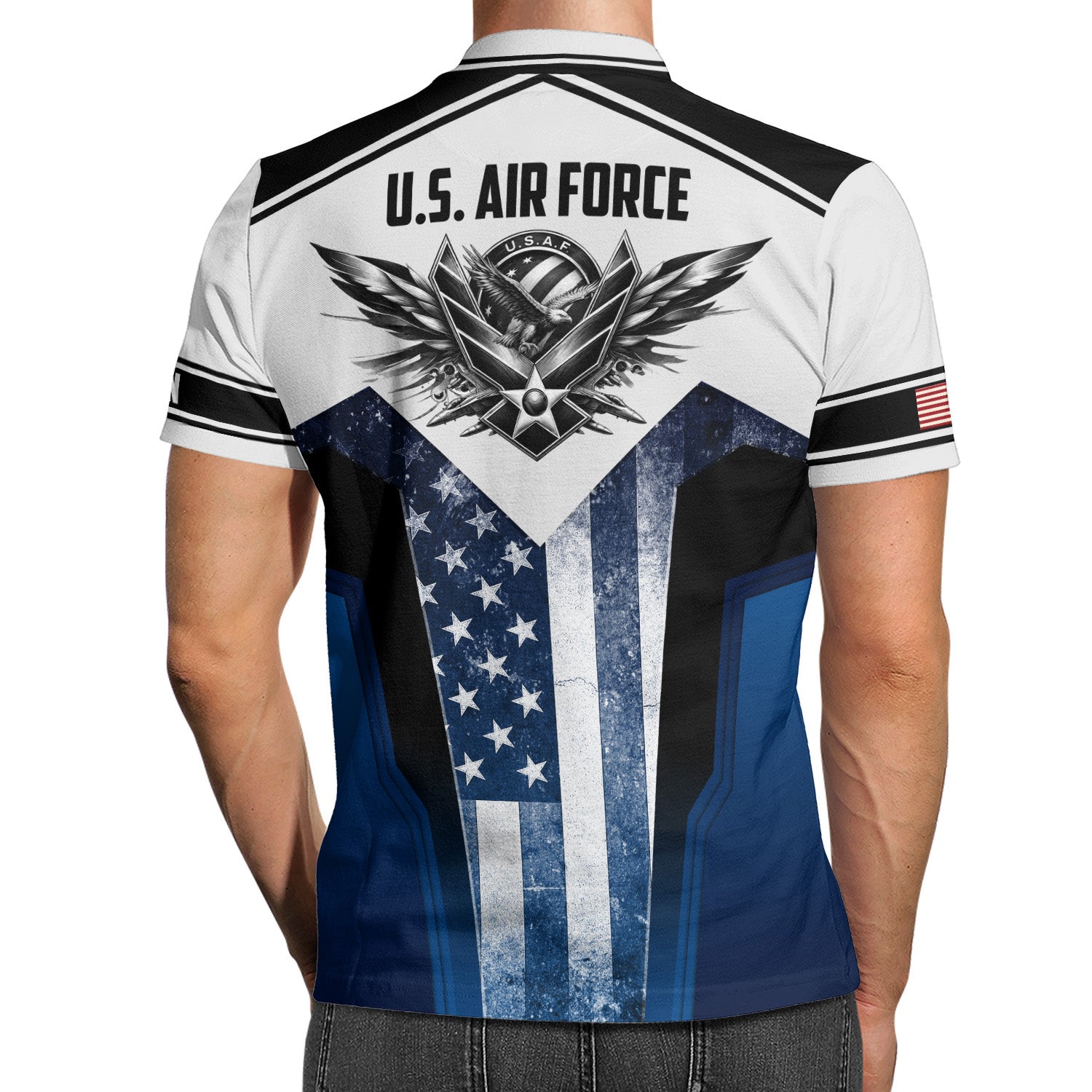 Personalized US Air Force Rank 3D All-Over Print Polo Shirt Gift